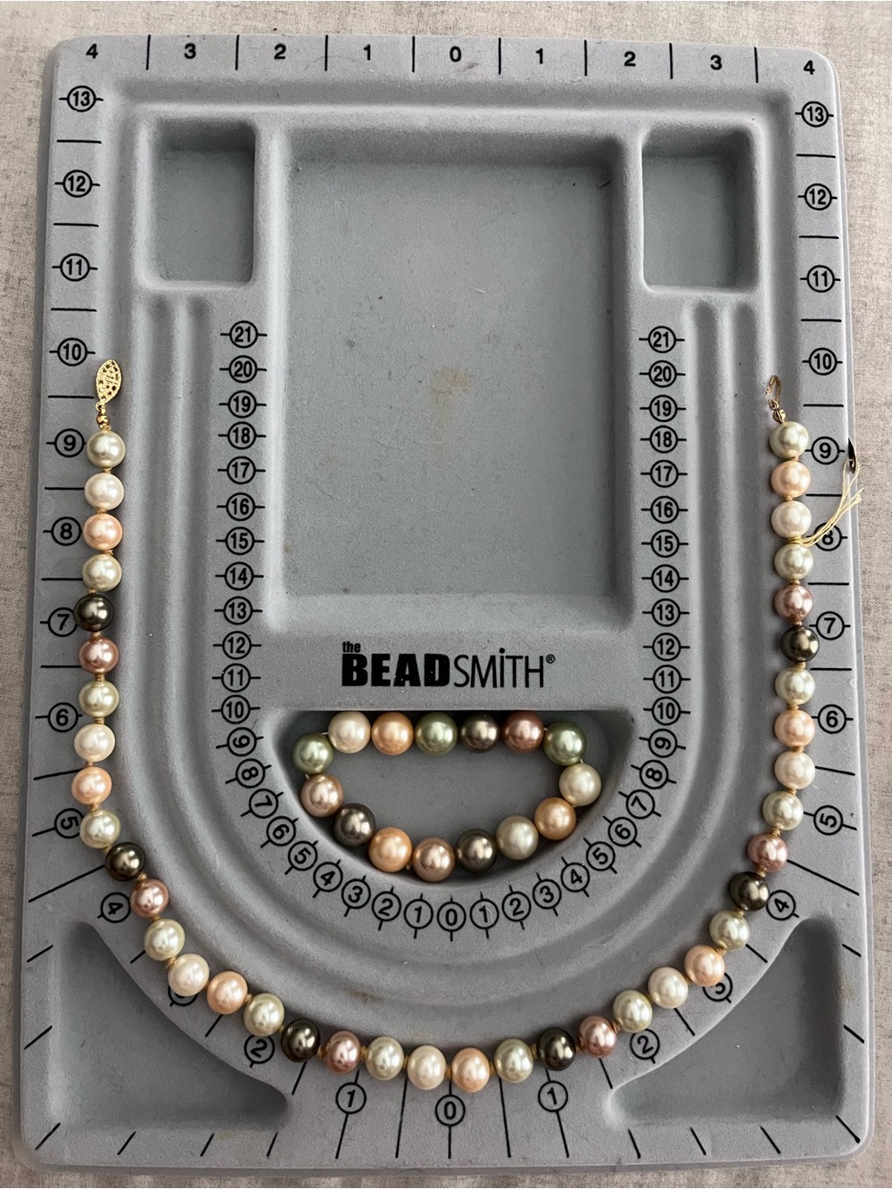 Multicolor Faux Pearl Bead Necklace and Bracelet Set